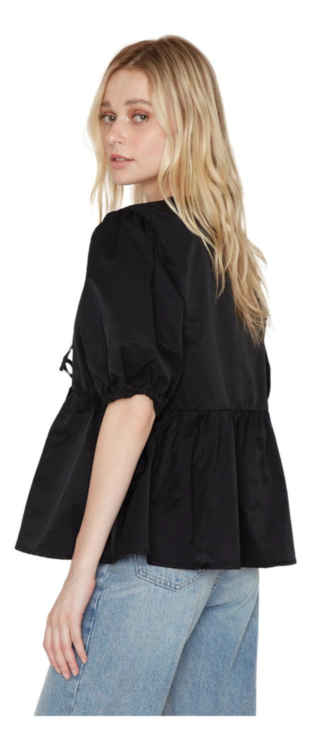 BLUSA LAZOS EN COLOR NEGRO JACINTA TIENDA - 4