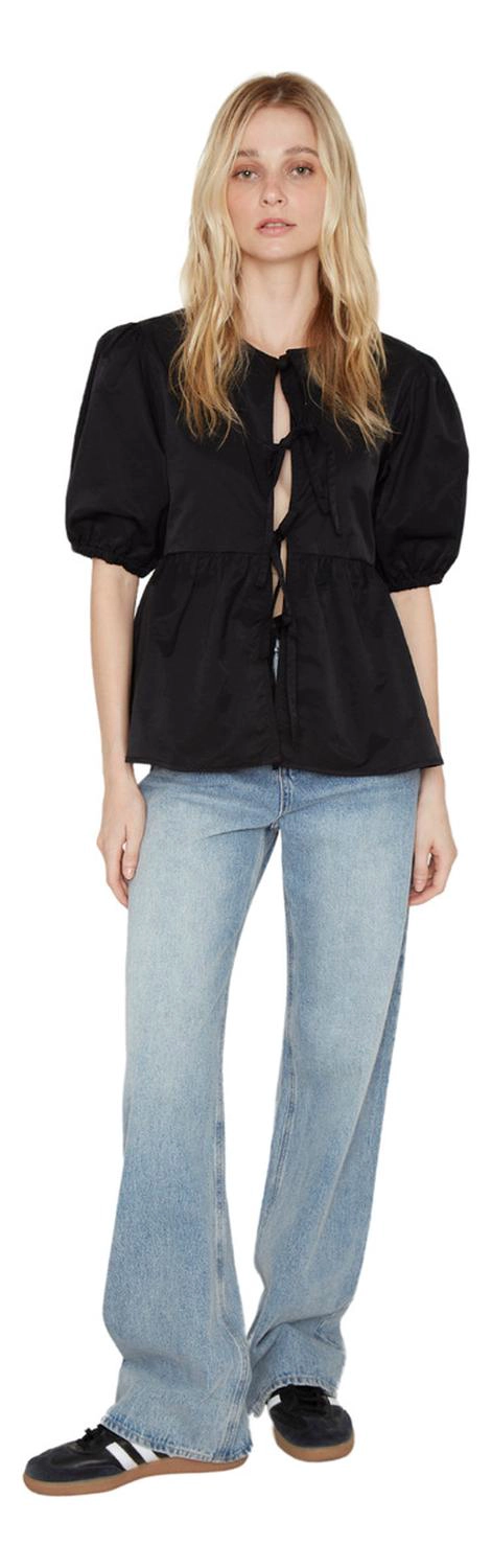 BLUSA LAZOS EN COLOR NEGRO JACINTA TIENDA - 5