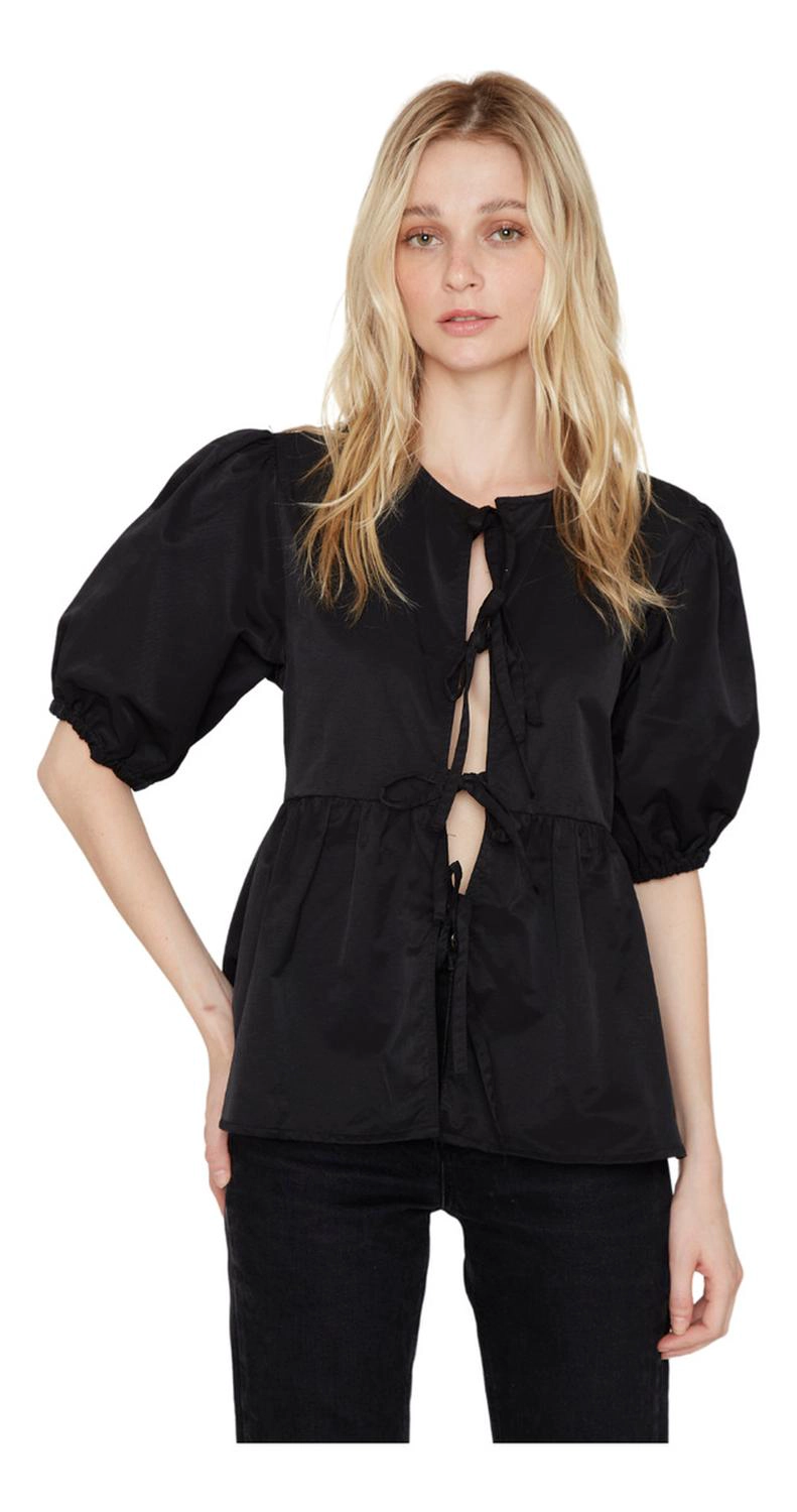 BLUSA LAZOS EN COLOR NEGRO JACINTA TIENDA - 7