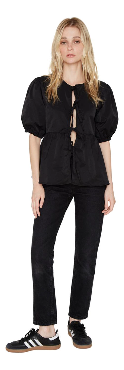 BLUSA LAZOS EN COLOR NEGRO JACINTA TIENDA - 8