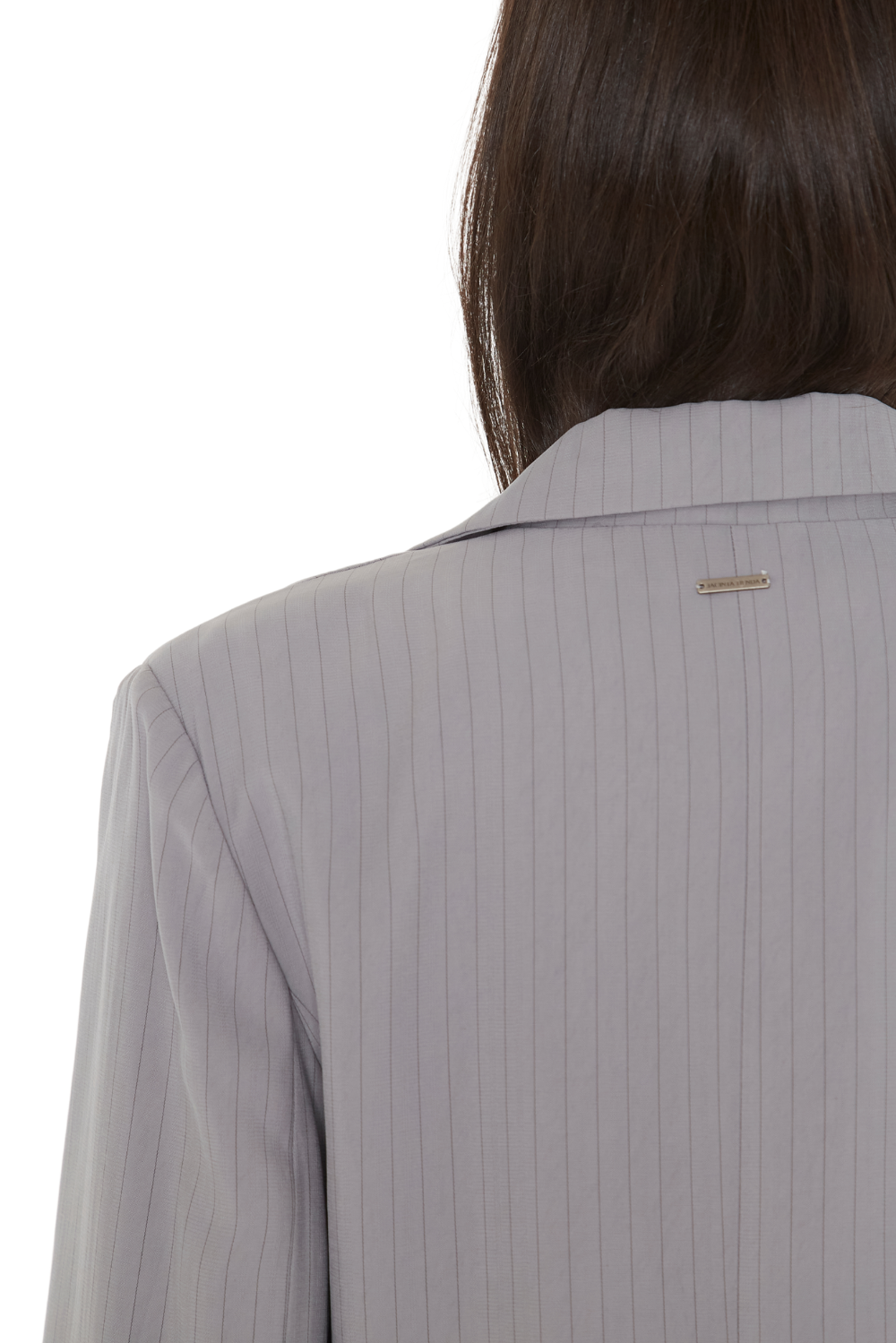 BLAZER MUJER JACINTA TIENDA GRIS OXFORD RAYAS - 6