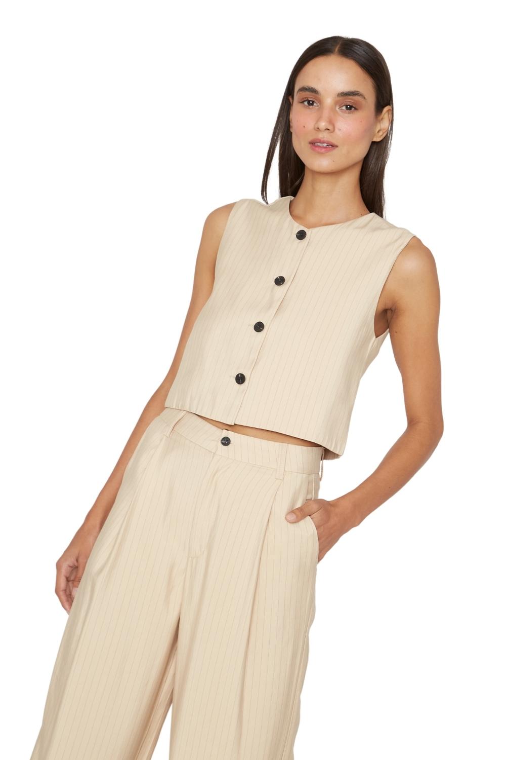 VEST MUJER JACINTA TIENDA CRUDO OXFORD RAYAS - 1
