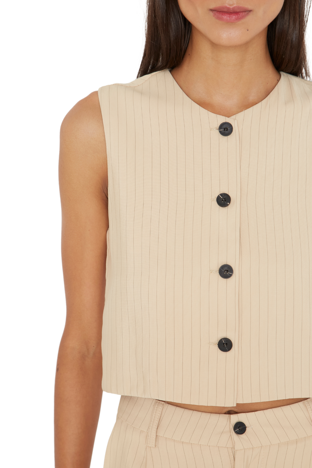 VEST MUJER JACINTA TIENDA CRUDO OXFORD RAYAS - 6