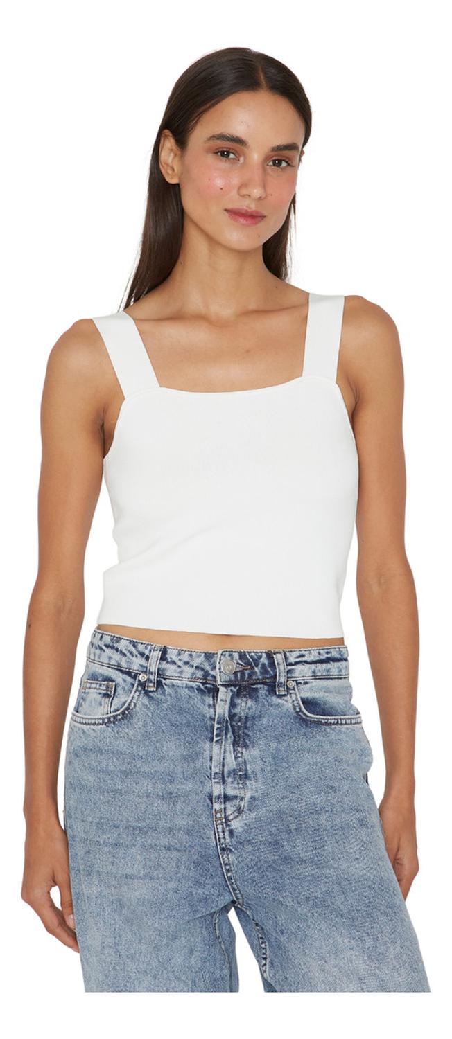 TOP MUJER JACINTA TIENDA BLANCO CLARA - 1