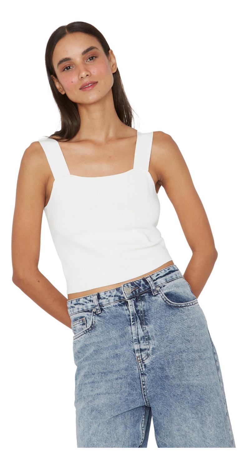 TOP MUJER JACINTA TIENDA BLANCO CLARA - 2