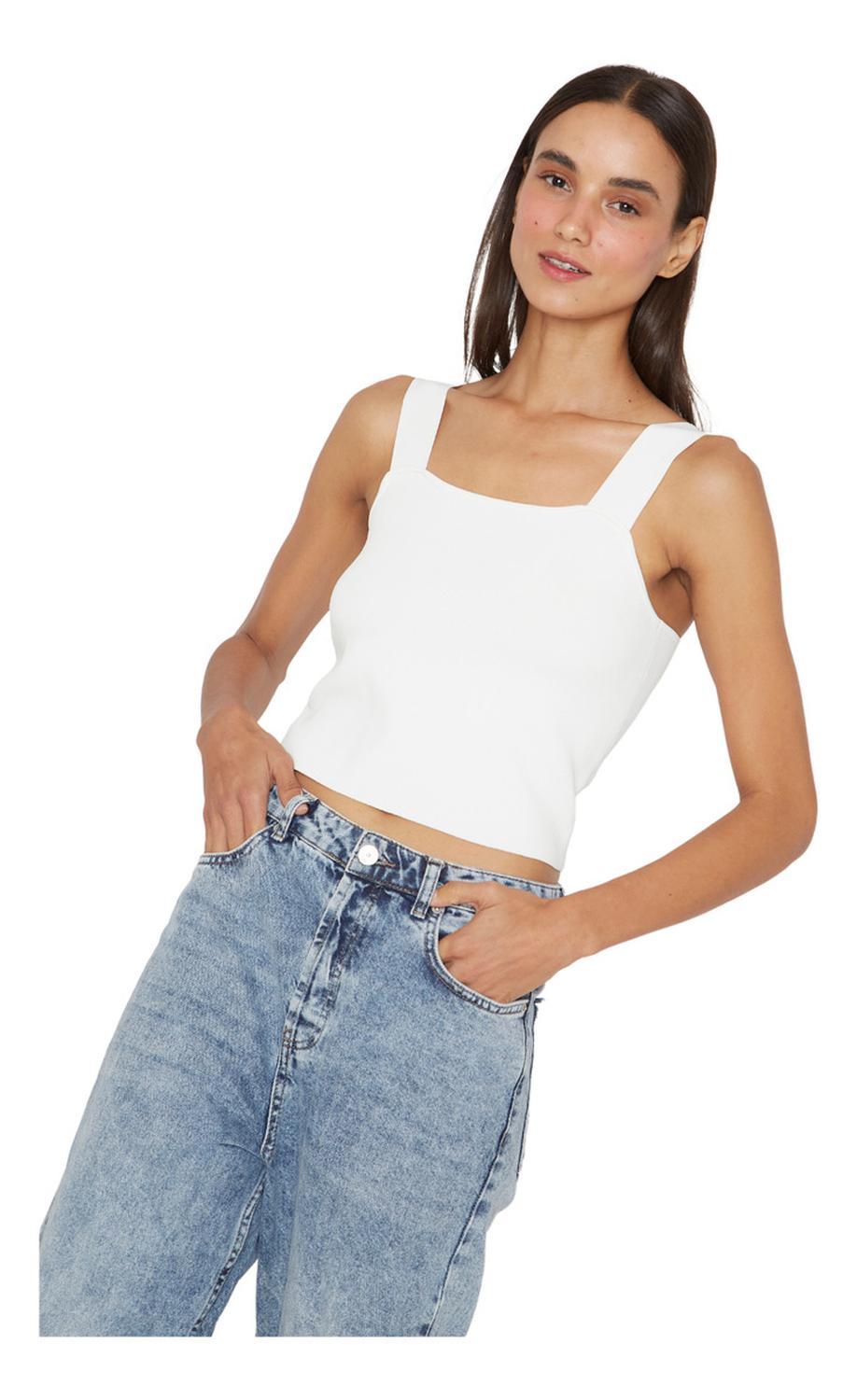TOP MUJER JACINTA TIENDA BLANCO CLARA - 3