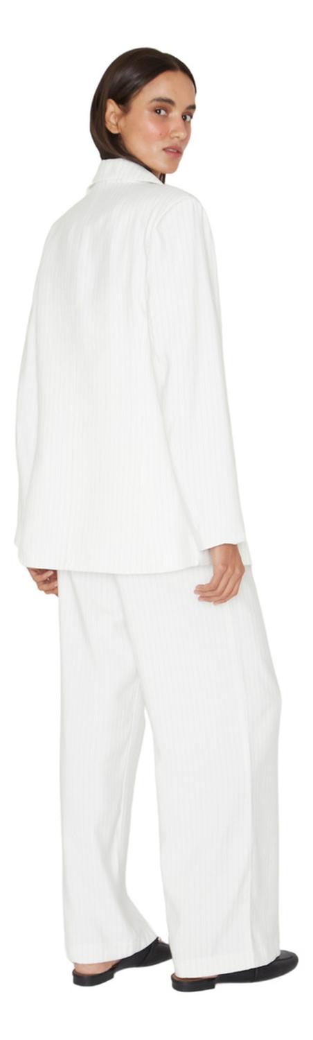 BLAZER MUJER JACINTA TIENDA BLANCO OXFORD RAYAS - 6