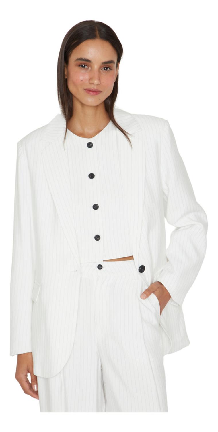 VEST MUJER JACINTA TIENDA BLANCO OXFORD RAYAS - 3