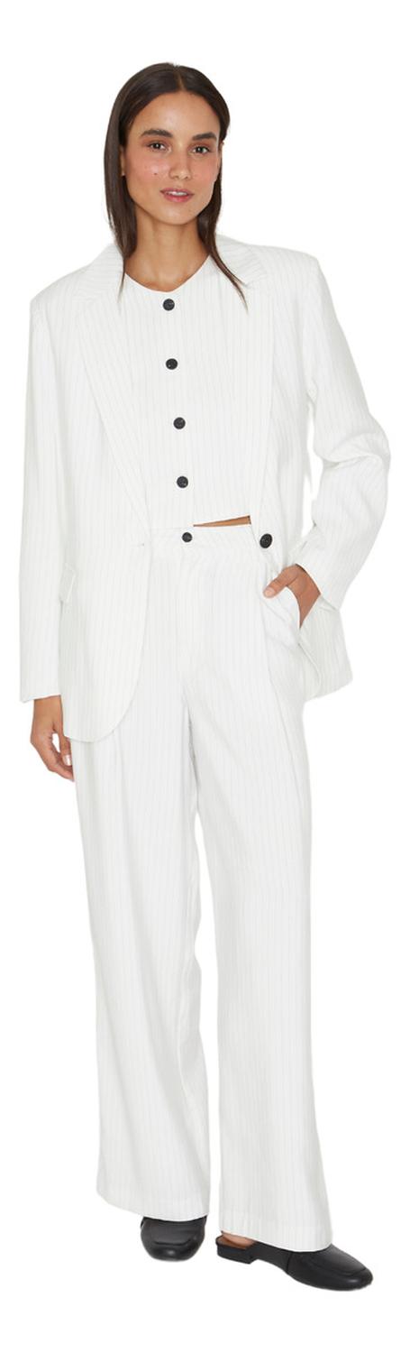 VEST MUJER JACINTA TIENDA BLANCO OXFORD RAYAS - 4