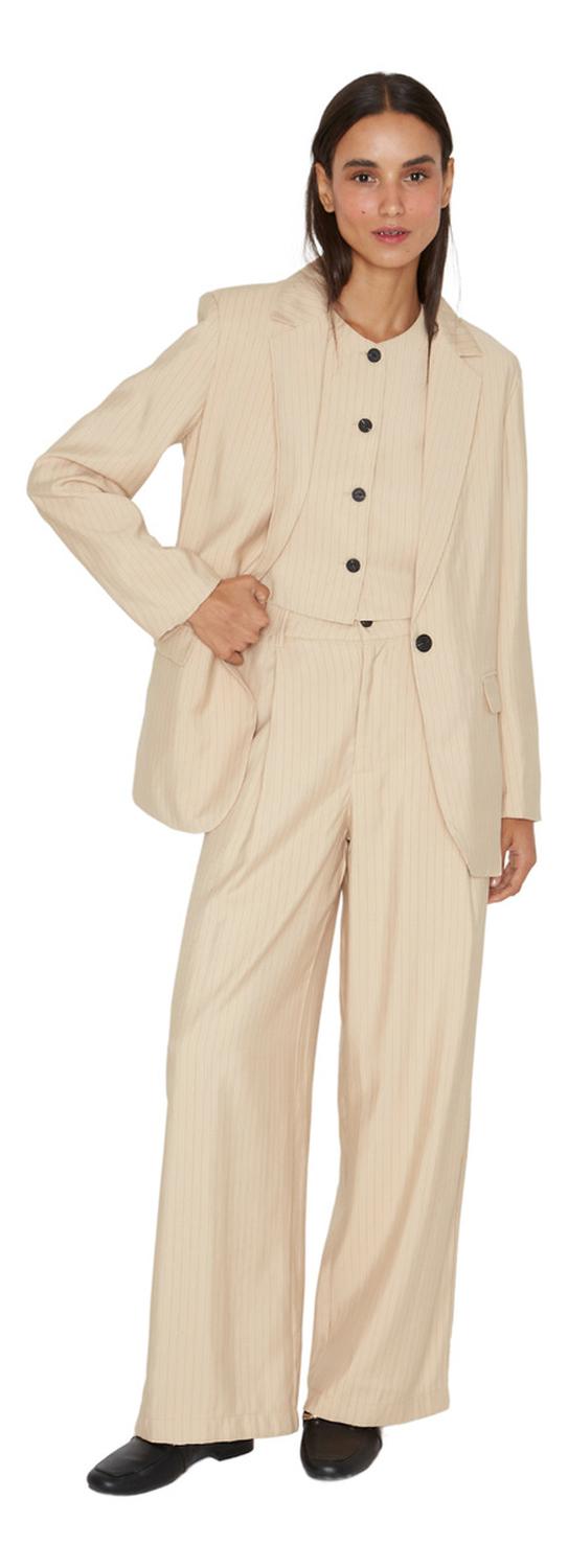 BLAZER MUJER JACINTA TIENDA CRUDO OXFORD RAYAS - 5