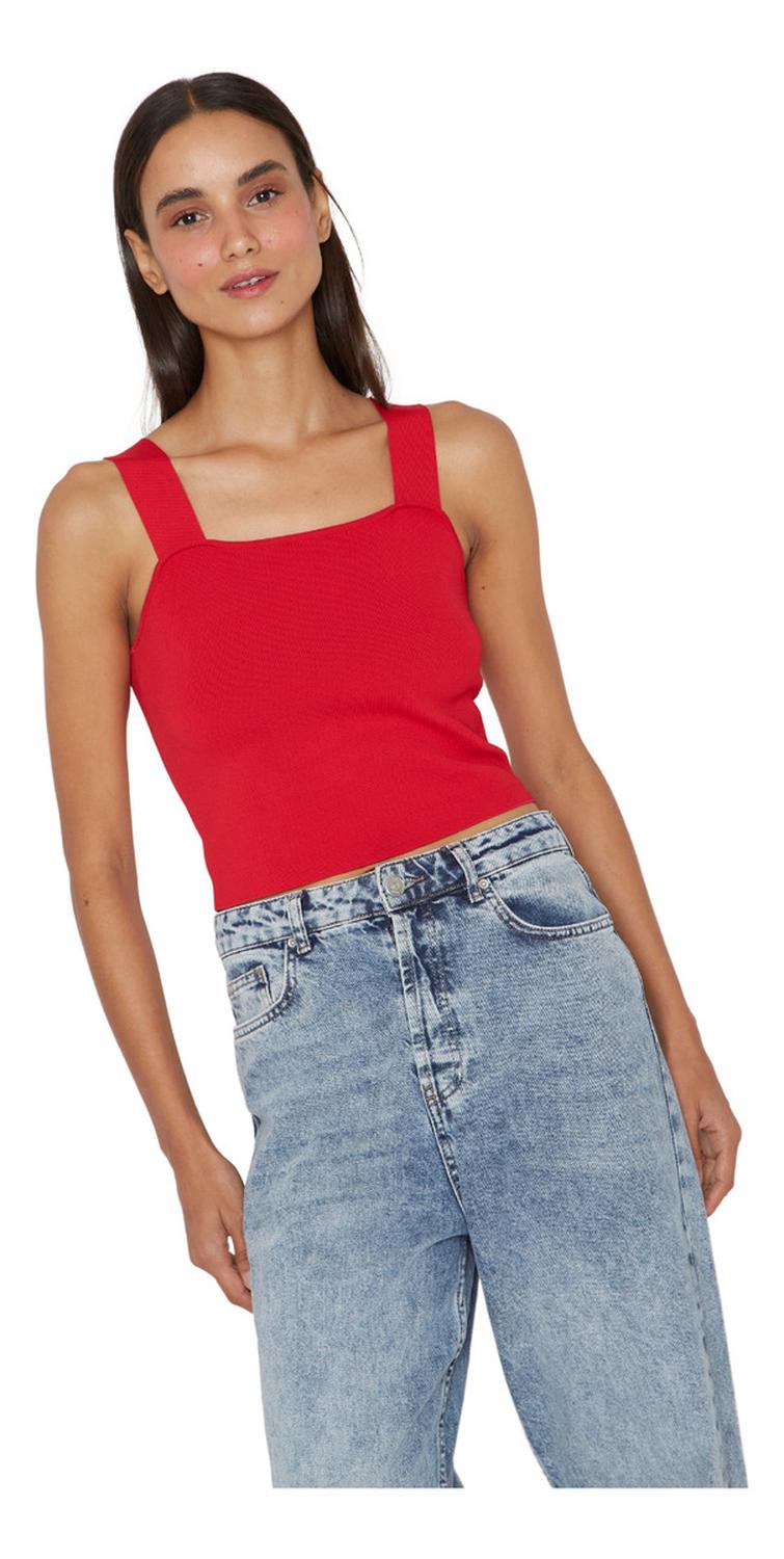 TOP MUJER JACINTA TIENDA ROJO CLARA - 4