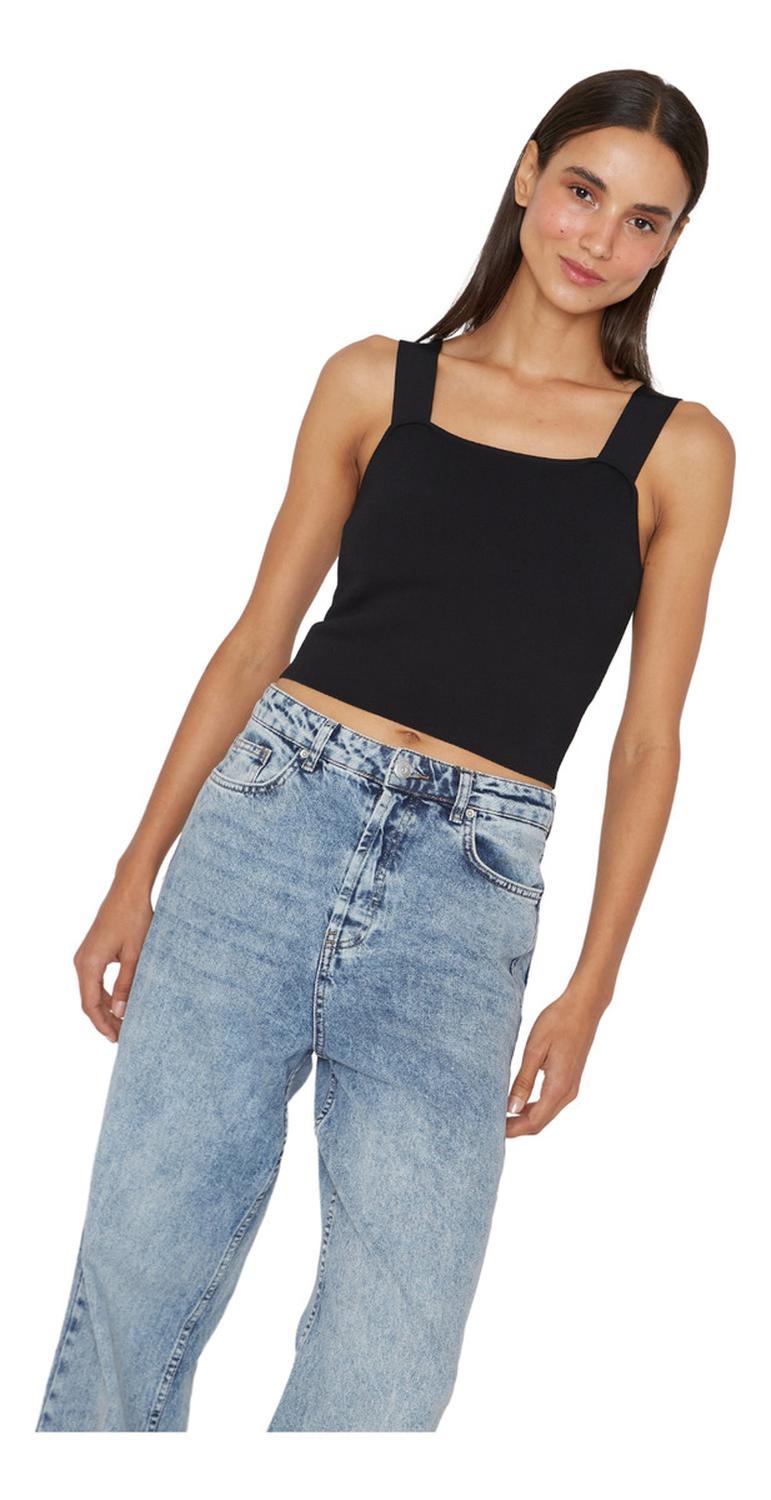 TOP MUJER JACINTA TIENDA NEGRO CLARA - 1