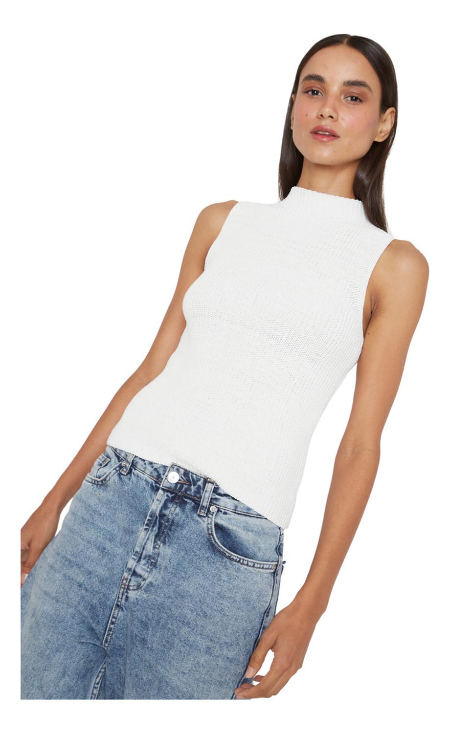 TOP ALGODÓN MUJER JACINTA TIENDA BLANCO CALA - 4