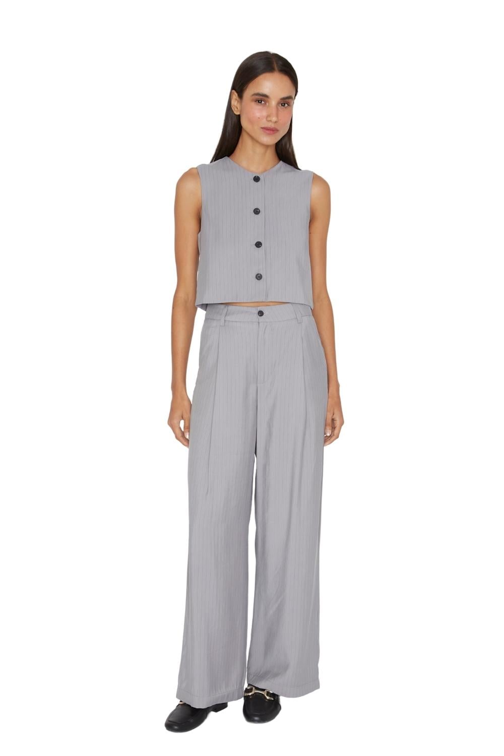 PANTALÓN MUJER JACINTA TIENDA GRIS OXFORD RAYAS - 2