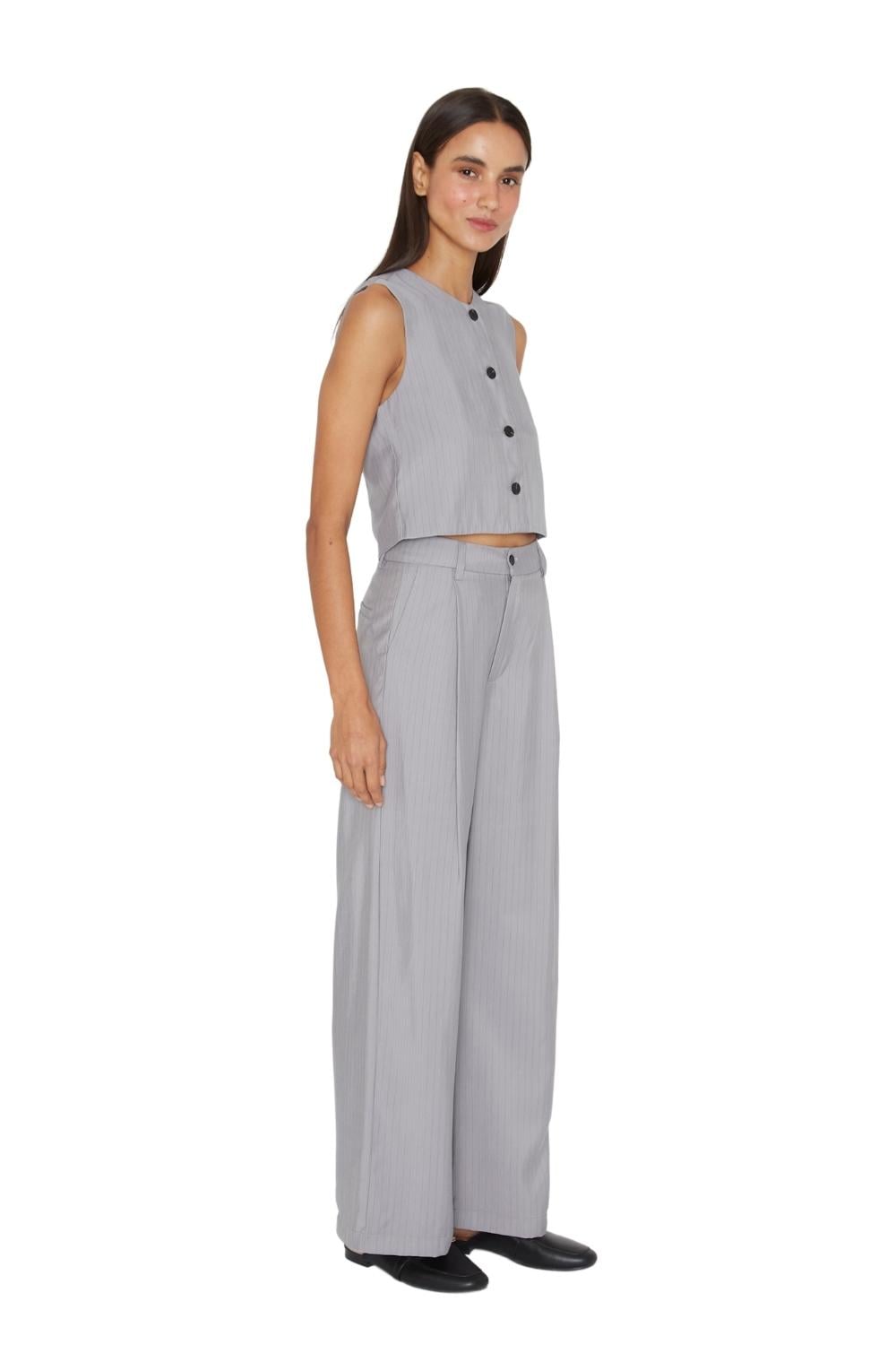 PANTALÓN MUJER JACINTA TIENDA GRIS OXFORD RAYAS - 3