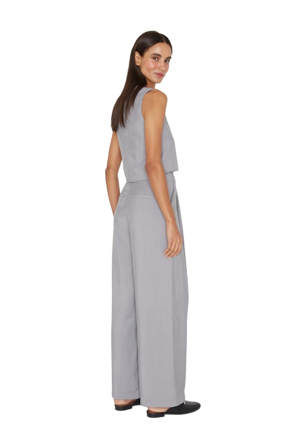 PANTALÓN MUJER JACINTA TIENDA GRIS OXFORD RAYAS - 4