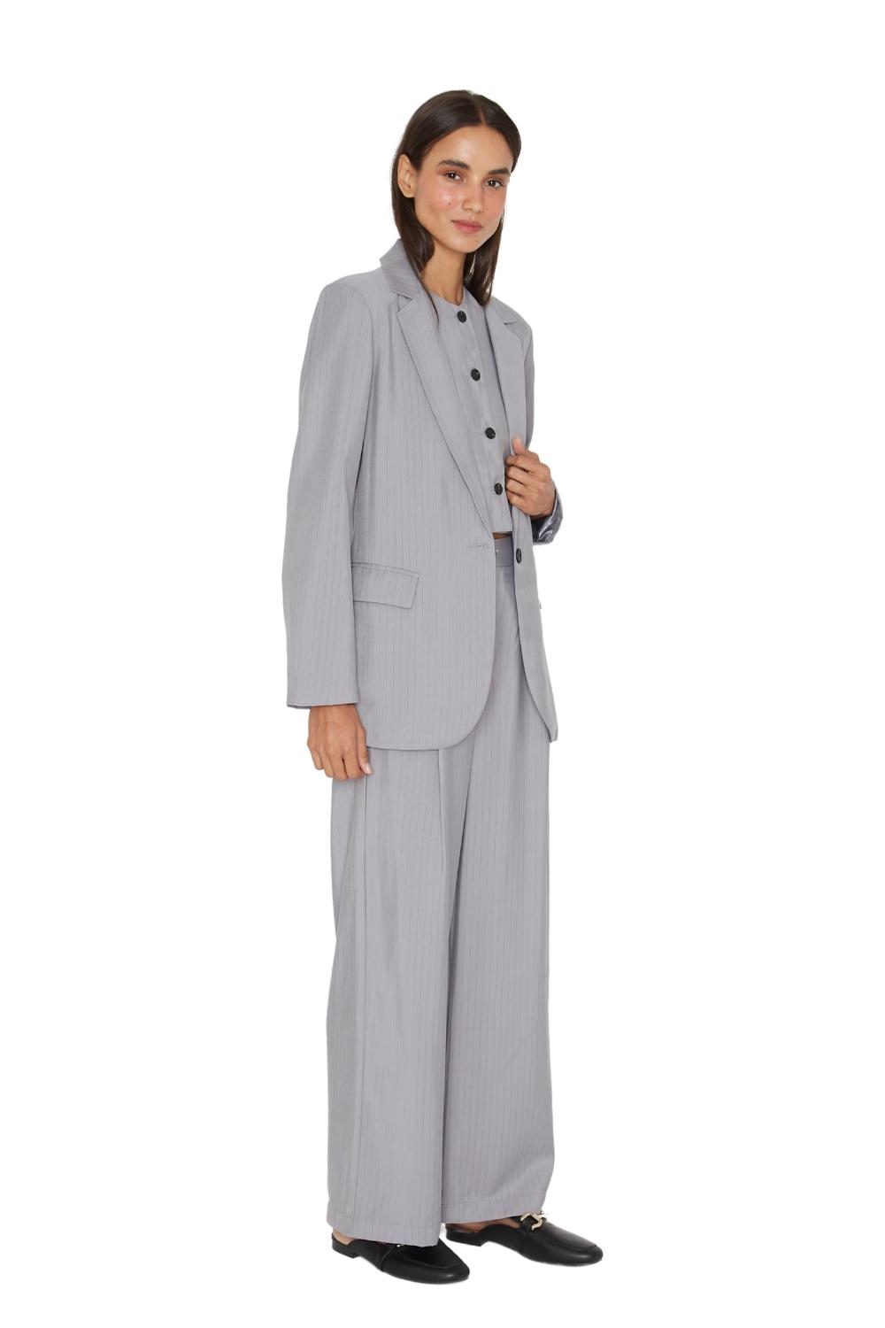 PANTALÓN MUJER JACINTA TIENDA GRIS OXFORD RAYAS - 5