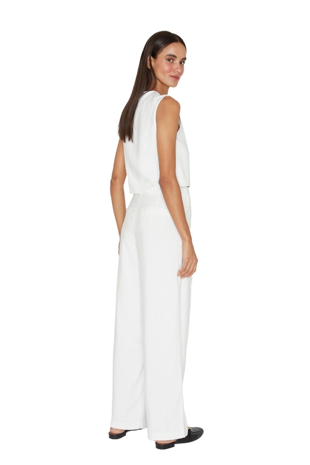 PANTALÓN MUJER JACINTA TIENDA BLANCO OXFORD RAYAS - 4