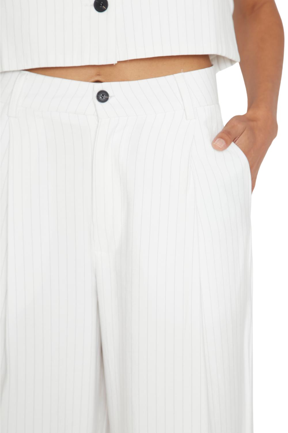 PANTALÓN MUJER JACINTA TIENDA BLANCO OXFORD RAYAS - 6