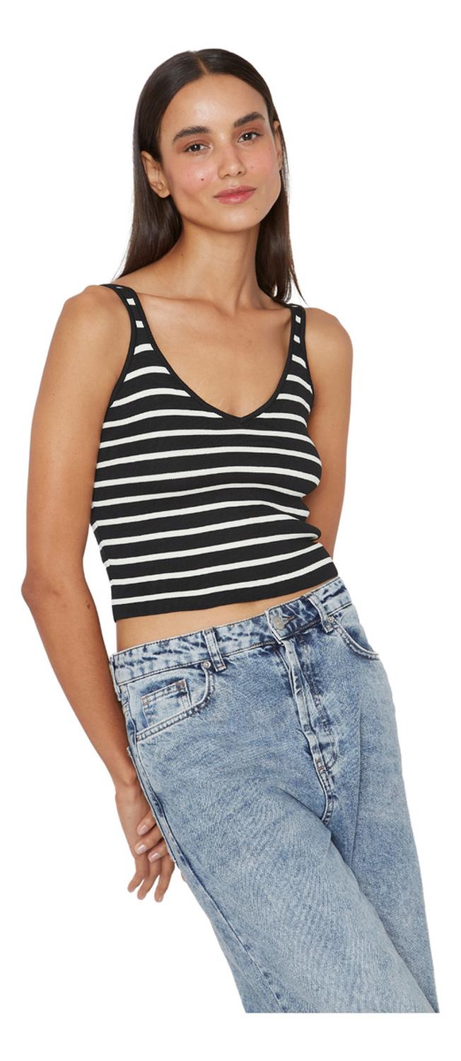 TOP MUJER JACINTA TIENDA NEGRO Y BLANCO CELINE - 1