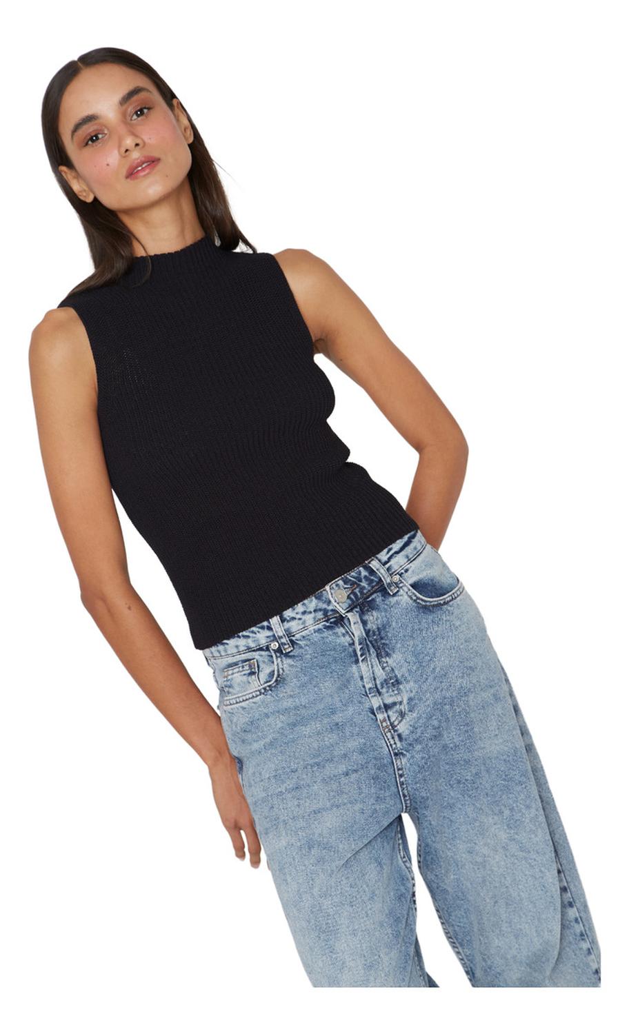 TOP ALGODÓN MUJER JACINTA TIENDA NEGRO CALA - 1