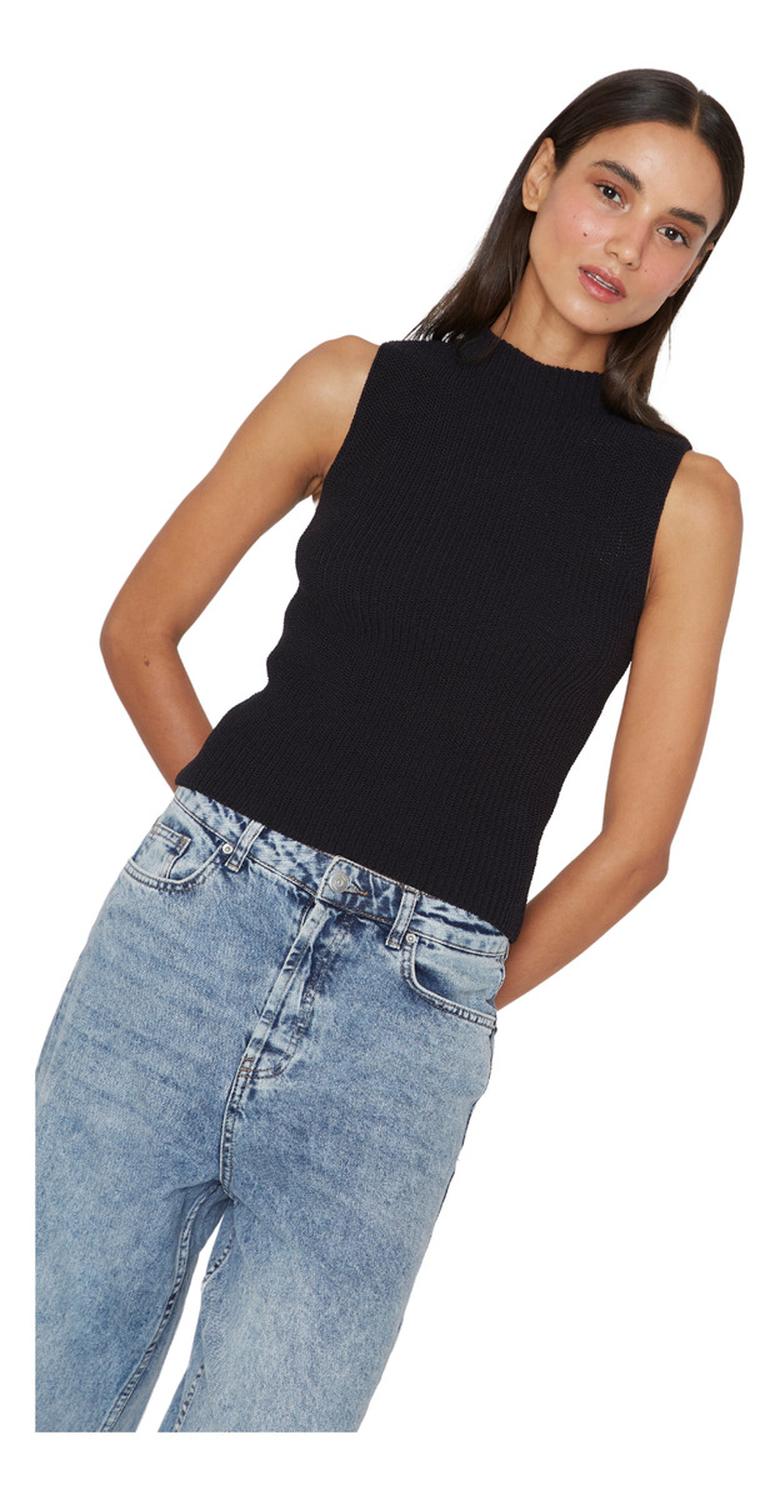 TOP ALGODÓN MUJER JACINTA TIENDA NEGRO CALA - 5