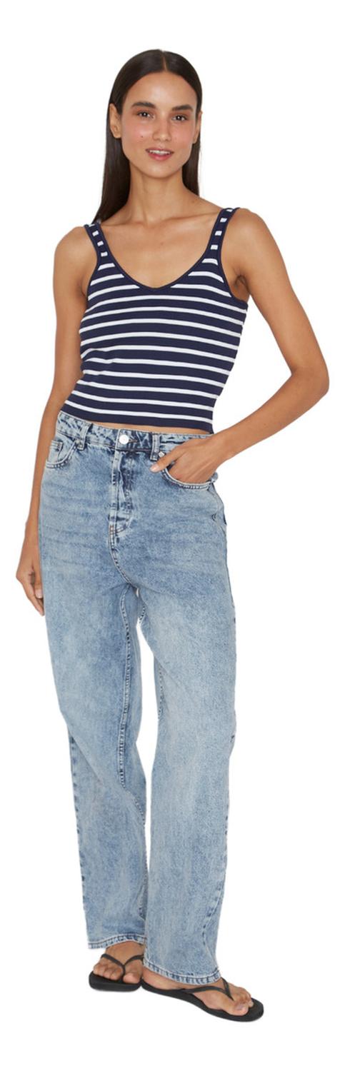 TOP MUJER JACINTA TIENDA AZUL Y BLANCO CELINE - 5