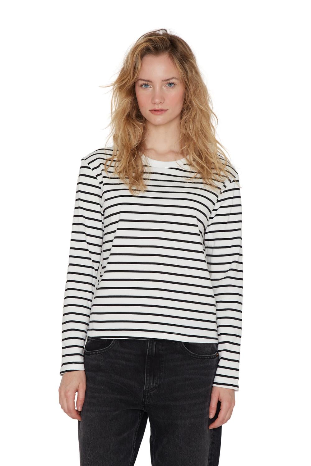 POLERA ALASKA RAYAS BLANCA JACINTA TIENDA - 1
