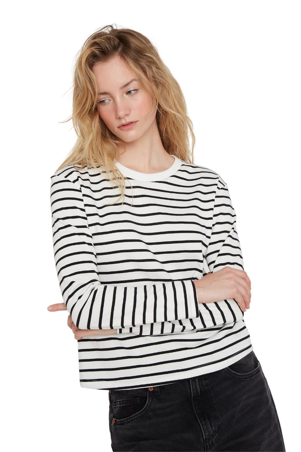 POLERA ALASKA RAYAS BLANCA JACINTA TIENDA - 2