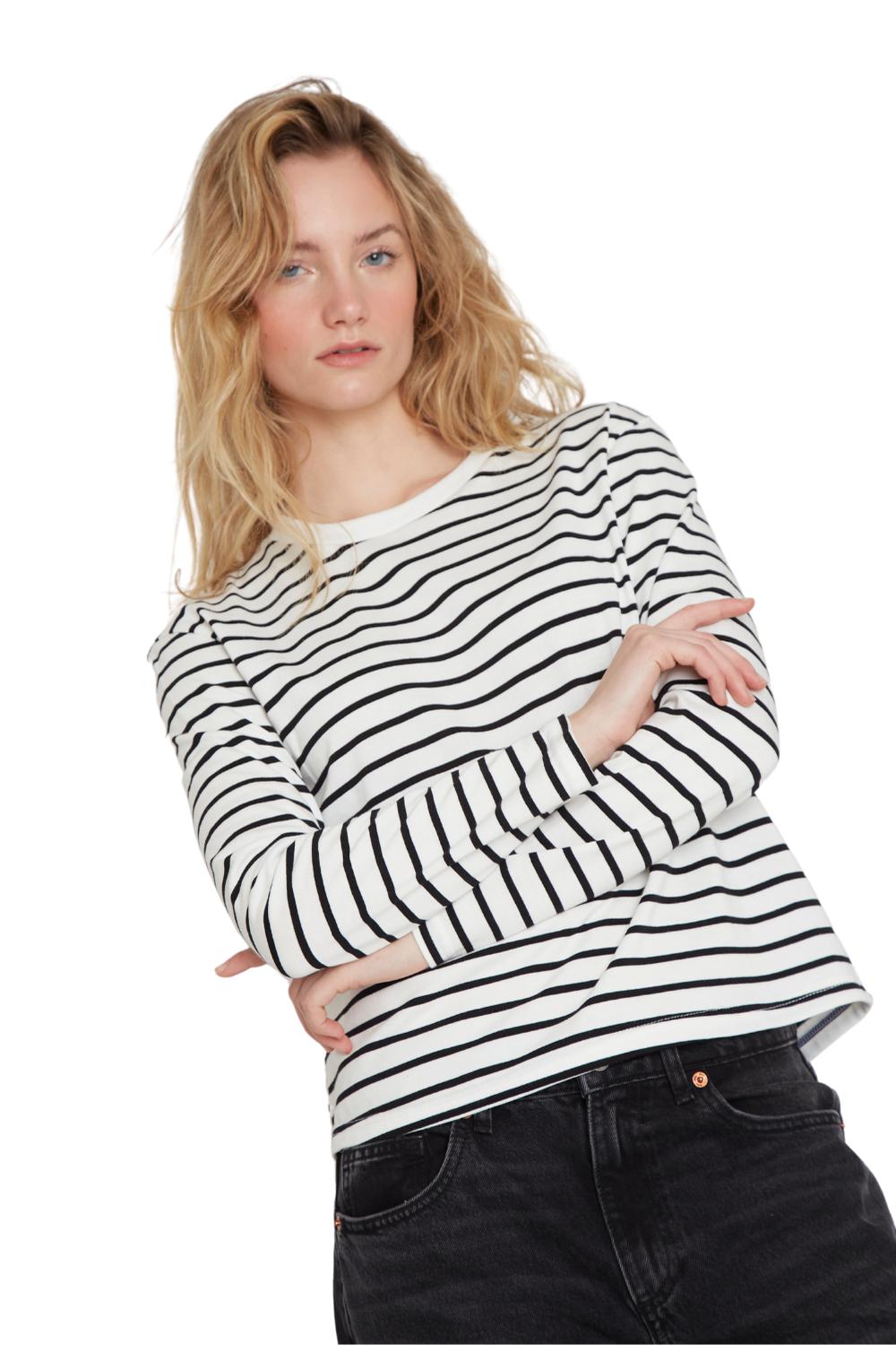 POLERA ALASKA RAYAS BLANCA JACINTA TIENDA - 4