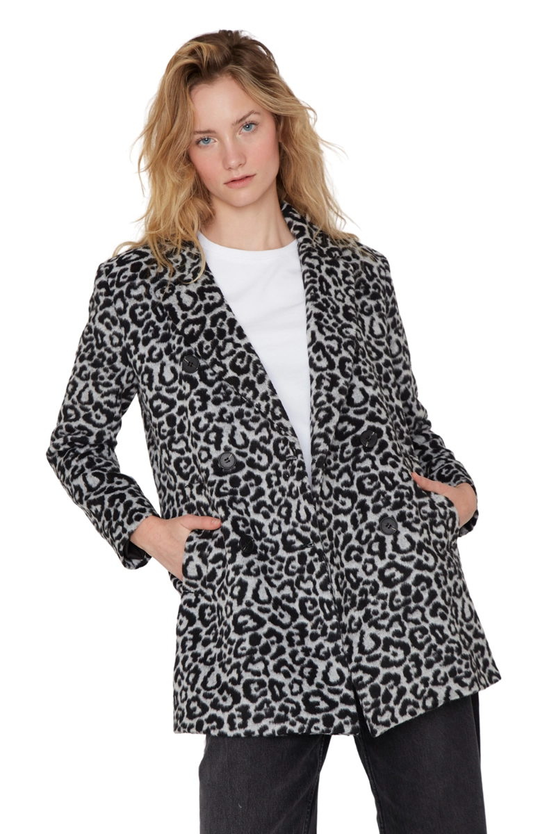 ABRIGO GRACIA ANIMAL PRINT NEGRO JACINTA TIENDA - 2