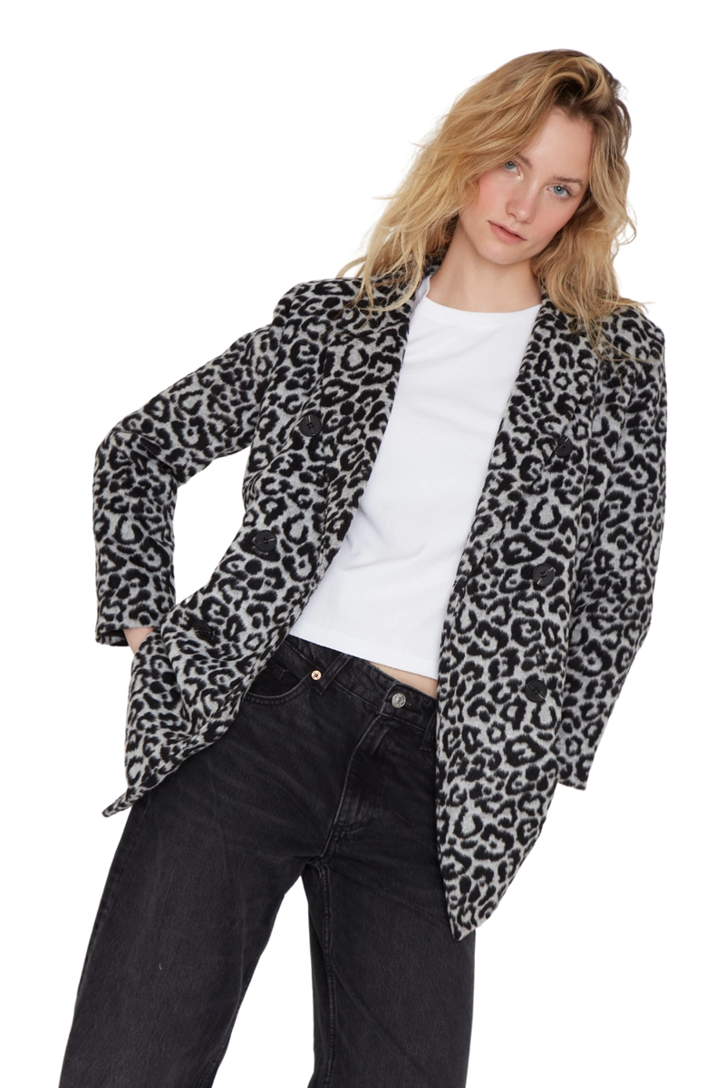 ABRIGO GRACIA ANIMAL PRINT NEGRO JACINTA TIENDA - 5
