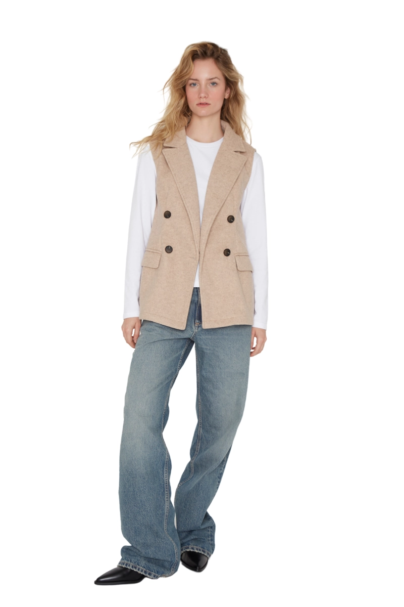 CHAQUETA ROYAL SIN MANGAS CAMEL JACINTA TIENDA - 1