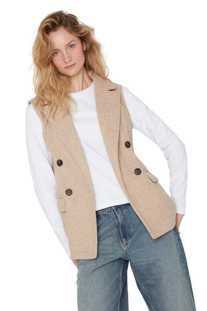 CHAQUETA ROYAL SIN MANGAS CAMEL JACINTA TIENDA - 2