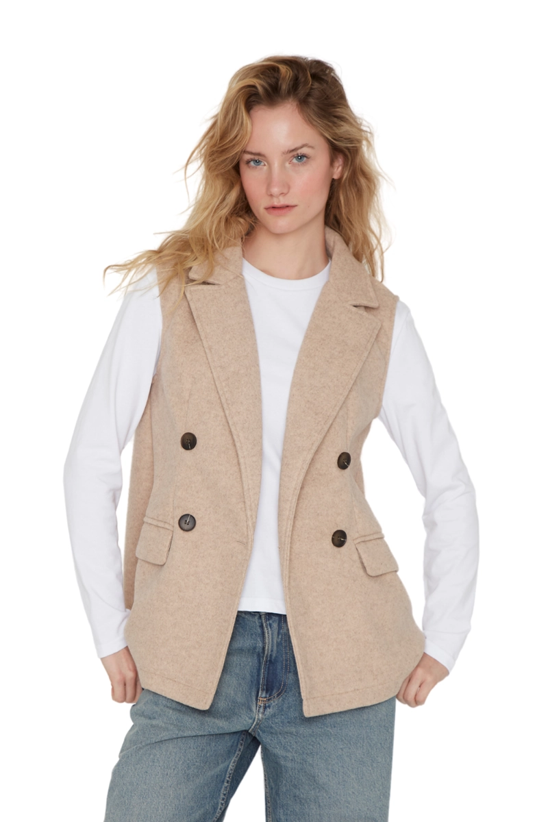 CHAQUETA ROYAL SIN MANGAS CAMEL JACINTA TIENDA - 3
