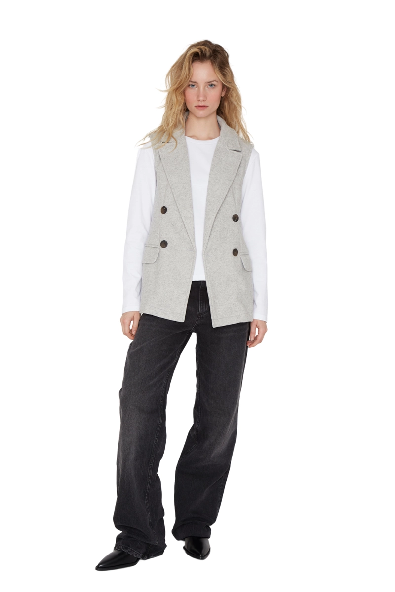 CHAQUETA ROYAL SIN MANGAS GRIS JACINTA TIENDA - 1