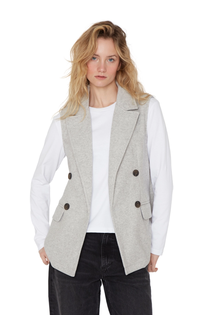 CHAQUETA ROYAL SIN MANGAS GRIS JACINTA TIENDA - 2