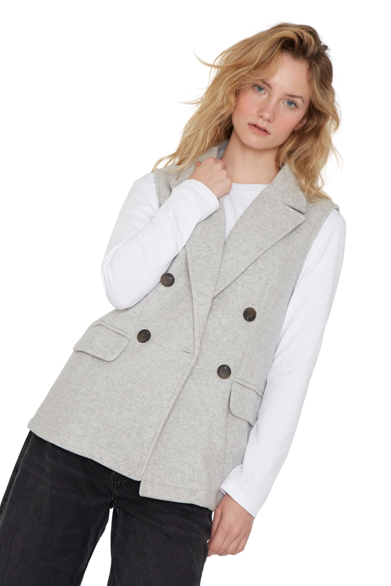 CHAQUETA ROYAL SIN MANGAS GRIS JACINTA TIENDA - 5