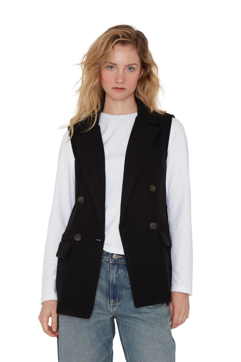 CHAQUETA ROYAL SIN MANGAS EN COLOR NEGRO JACINTA TIENDA - 2