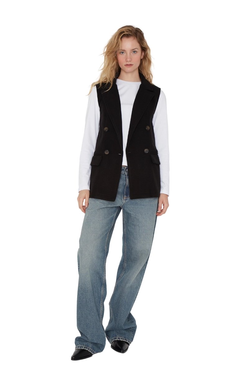 CHAQUETA ROYAL SIN MANGAS EN COLOR NEGRO JACINTA TIENDA - 3