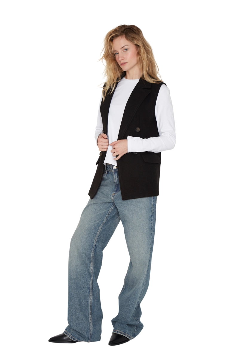 CHAQUETA ROYAL SIN MANGAS EN COLOR NEGRO JACINTA TIENDA - 4
