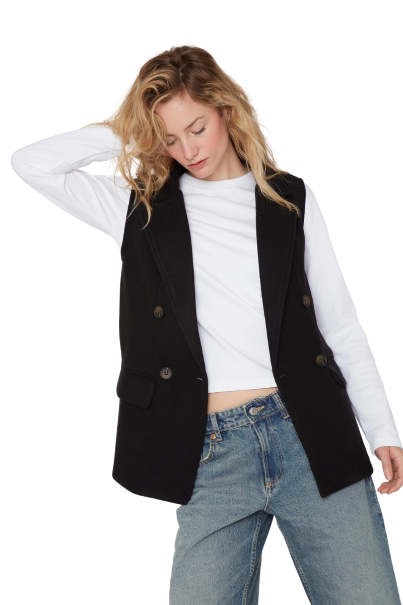 CHAQUETA ROYAL SIN MANGAS EN COLOR NEGRO JACINTA TIENDA - 6