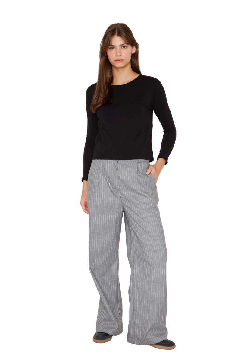 PANTALON PORTER LINEAS GRIS JACINTA TIENDA - 1