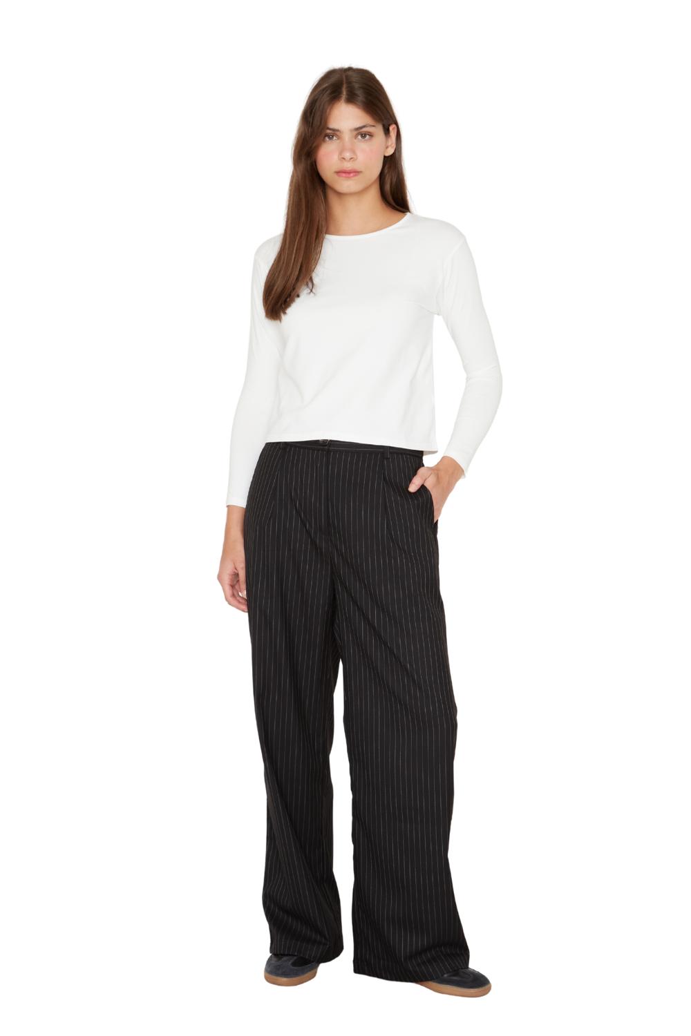PANTALON PORTER LINEAS NEGRO JACINTA TIENDA - 1