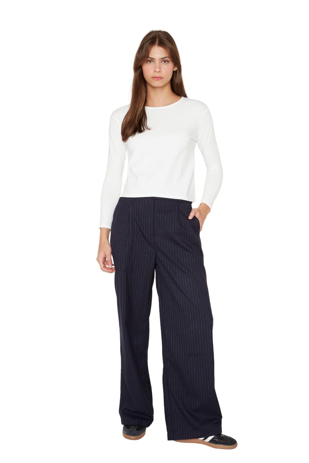 PANTALON PORTER LINEAS AZUL JACINTA TIENDA - 1