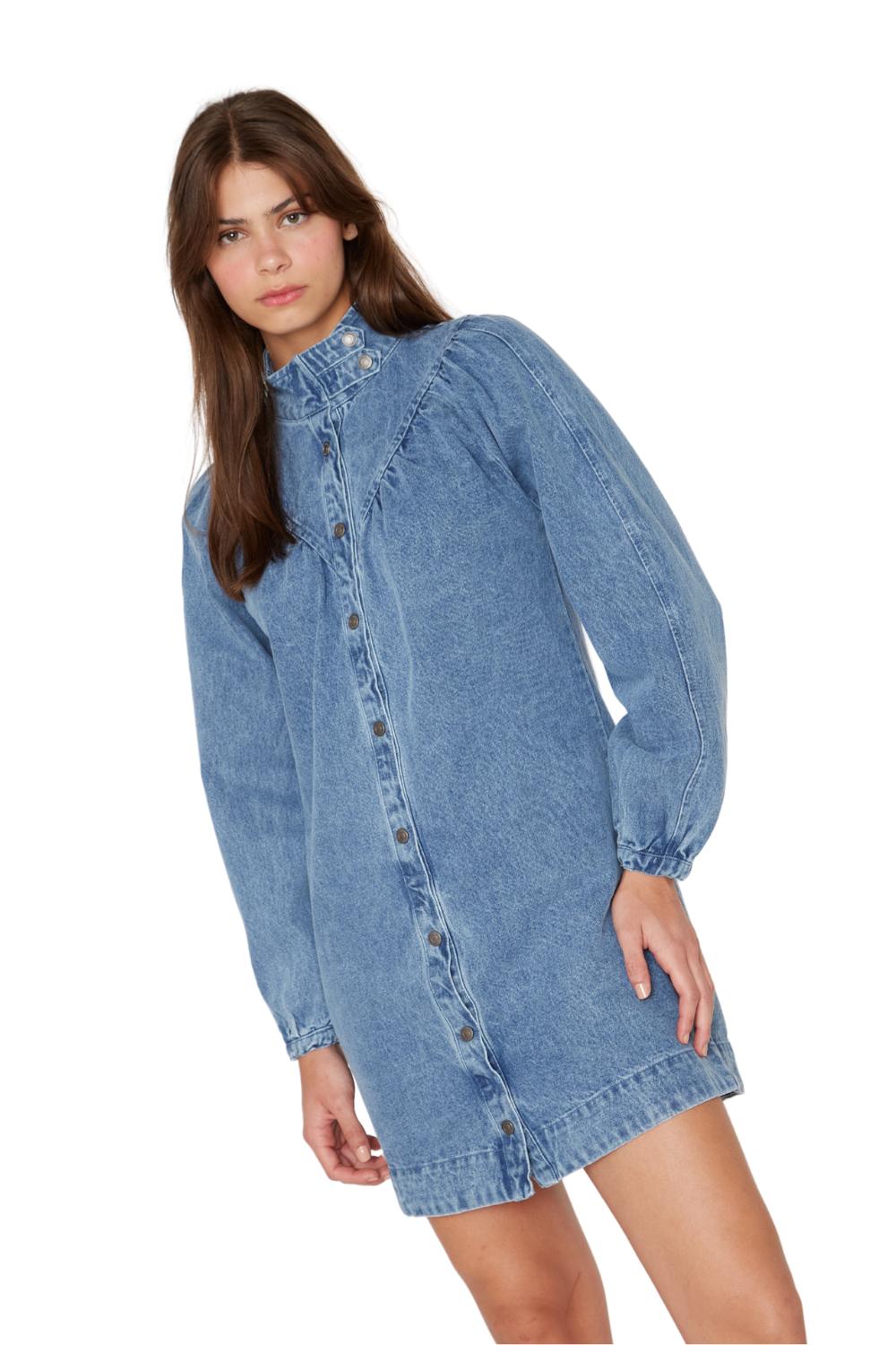 VESTIDO DENIM PORTER AZUL JACINTA TIENDA - 3