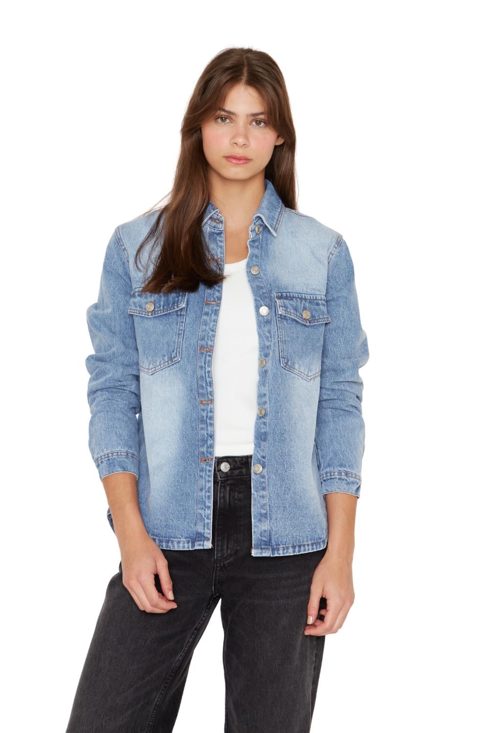 CAMISA PORTER BOLSILLOS AZUL JACINTA TIENDA - 1