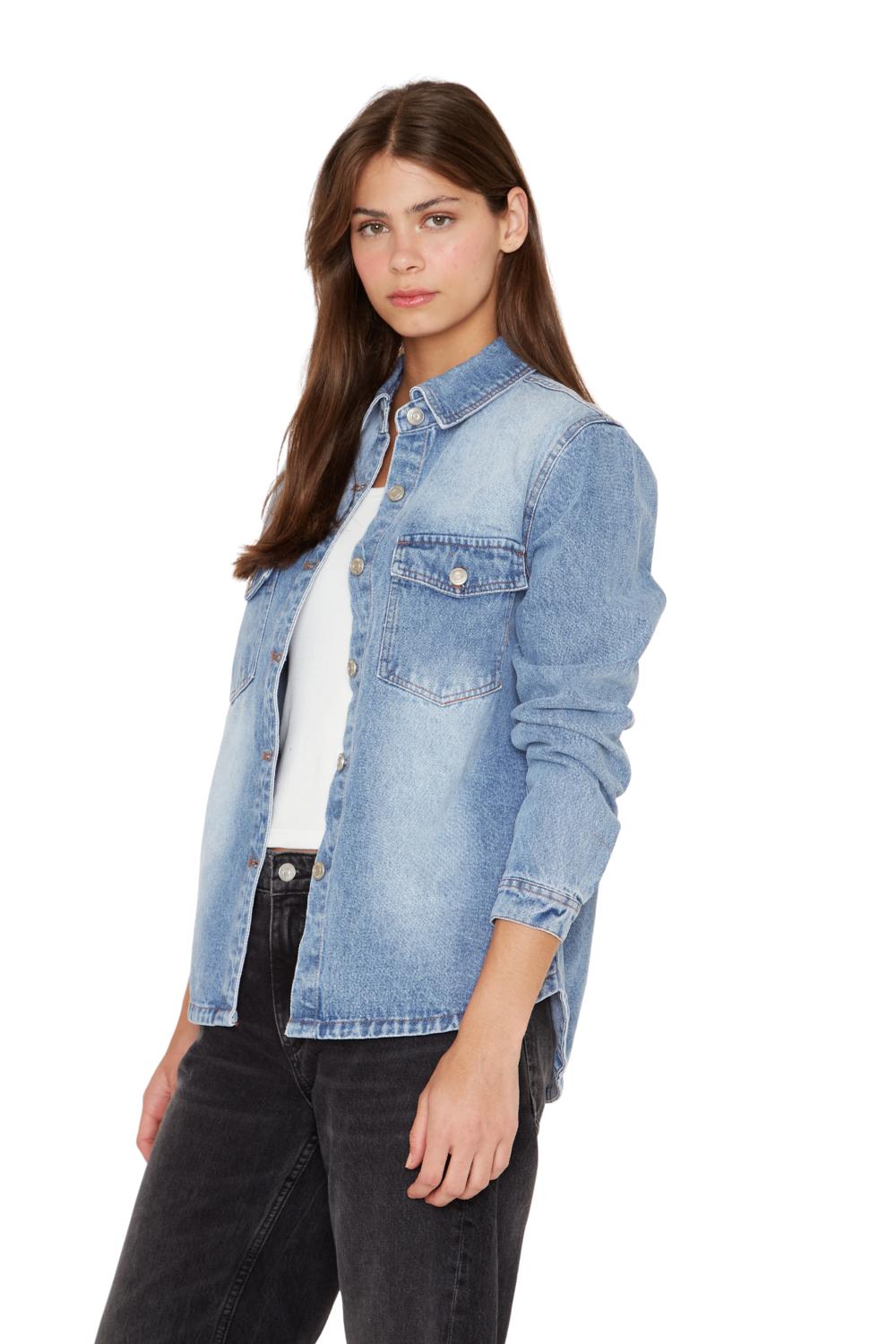 CAMISA PORTER BOLSILLOS AZUL JACINTA TIENDA - 4