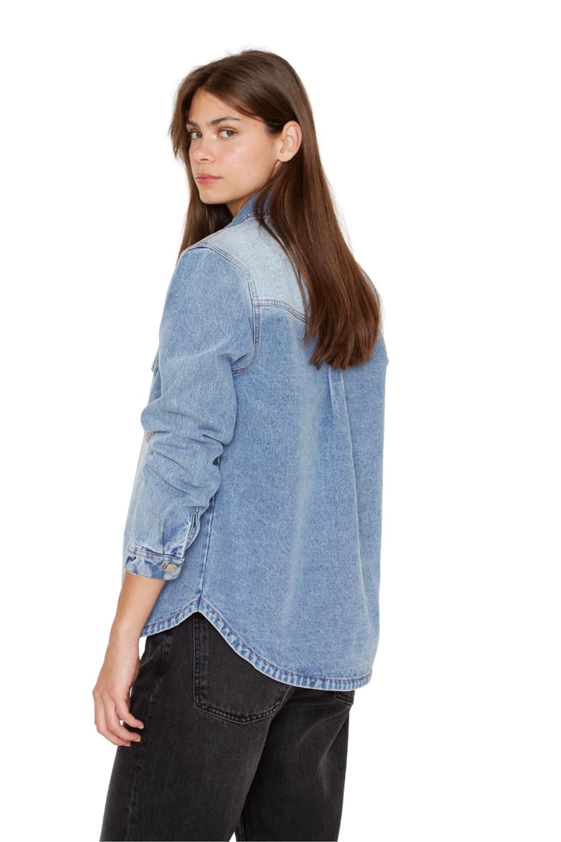 CAMISA PORTER BOLSILLOS AZUL JACINTA TIENDA - 5