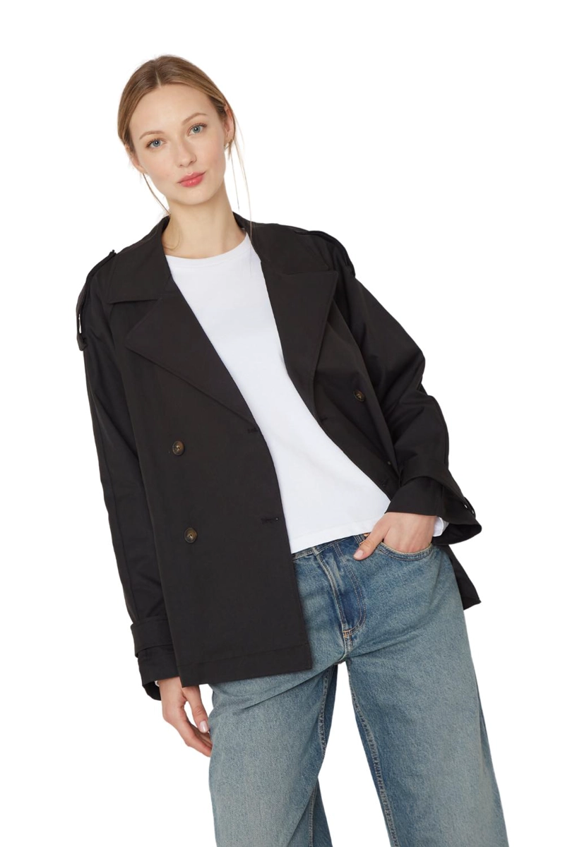 TRENCH COAT STONE NEGRO JACINTA TIENDA - 1